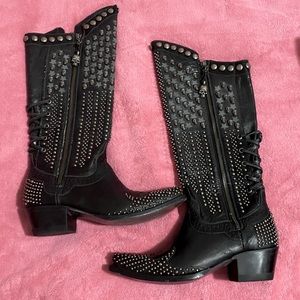Double D Ranch Studded Boots - Real Leather